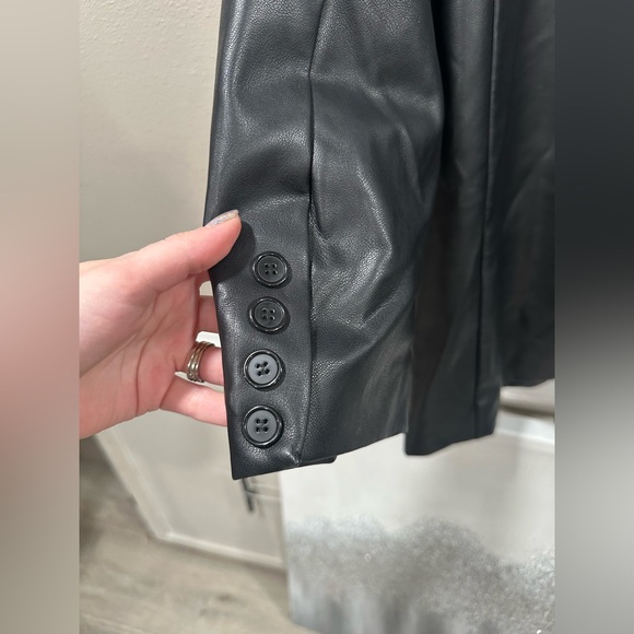 Rebecca Minkoff Faux Lambskin Leather Blazer Jacket Size XL - Picture 5 of 8